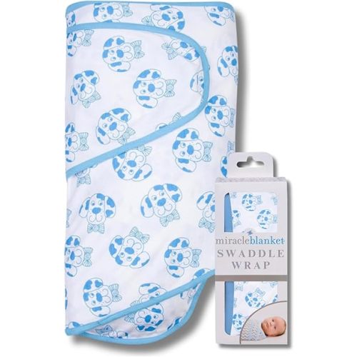 Miracle Blanket Swaddle Wrap - Boy, Girl, or Neutral Receiving Baby Blanket - Soft, Wearable Sleep Sack Essential for Newborns and Infants (Bowtie Dog)