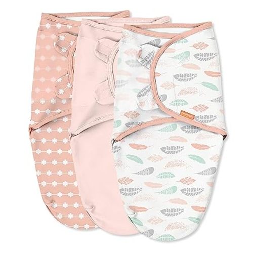 SwaddleMe Original Swaddle - Size Small/Medium, 0-3 Months, 3-Pack (Coral Days) Easy to Use Newborn Swaddle Wrap Keeps Baby Cozy and Secure and Helps Prevent Startle Reflex