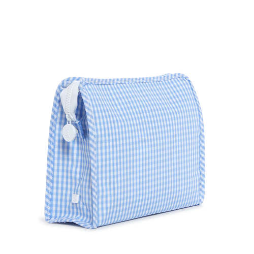 Roadie Large Zip Pouch Gingham Sky by TRVL Design | Lila & Hayes