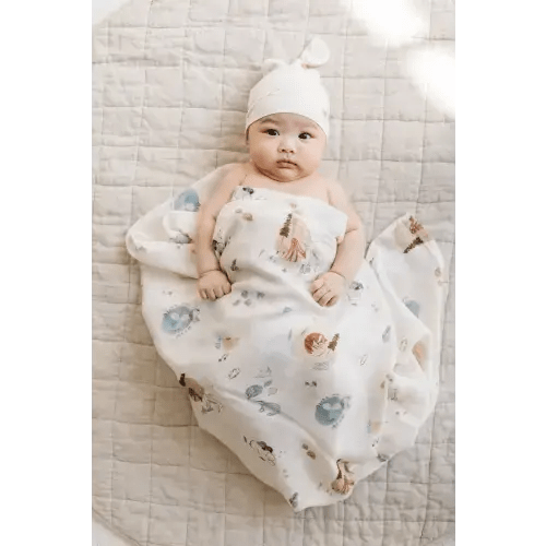 Loulou Lollipop Muslin Swaddle - Cozy Forest