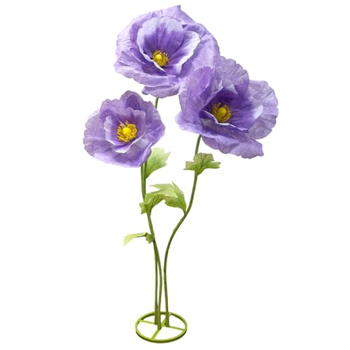 Giant Purple Artificial Hydrangea Flowers, 3Pack Large Fake Paper Flower for Decoration, No Fading 6.1Ft Tall Artificial Silk Flower Party Banquet Background Decor for Indoor Outdoors Large Bouquet