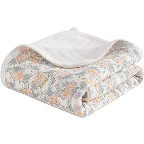 NTBAY Jersey Cotton Quilted Toddler Blanket, Breathable and Warm for Boys and Girls Baby Blanket, 30x40 Inches, Pink Floral