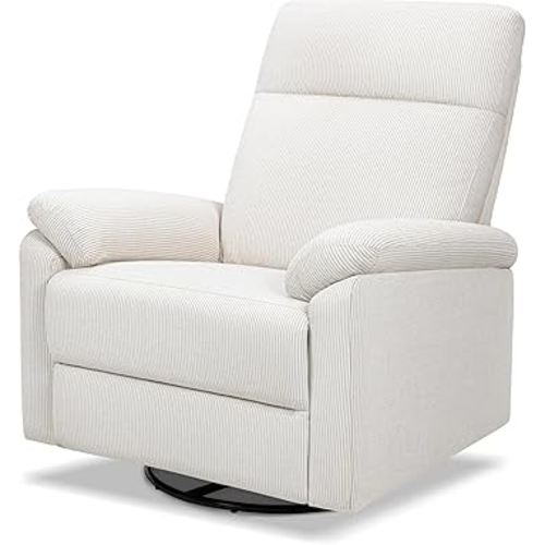 DaVinci Suzy Glider Recliner Nursery Chair - Versatile Glider Rocking Chair for Nursery and Living Room - GREENGUARD Gold, FSC & Certi-PUR US Certified - 360° Swivel Rocker Recliner - Fog Chatham