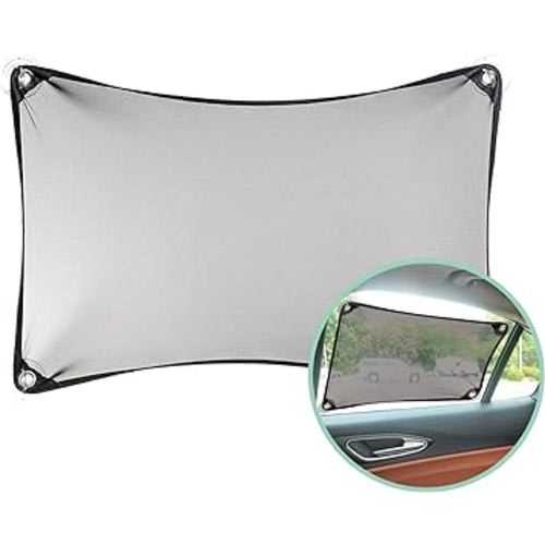 Stretchable Custom Fit Car Window Shade - Sunshade Sun Protector for Cars, Trucks, SUV's- Easy Installation for Baby & Kids