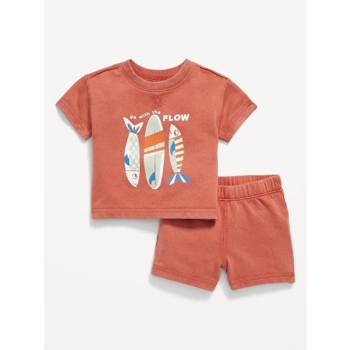 Old Navy French-Terry Graphic Top and Shorts Set