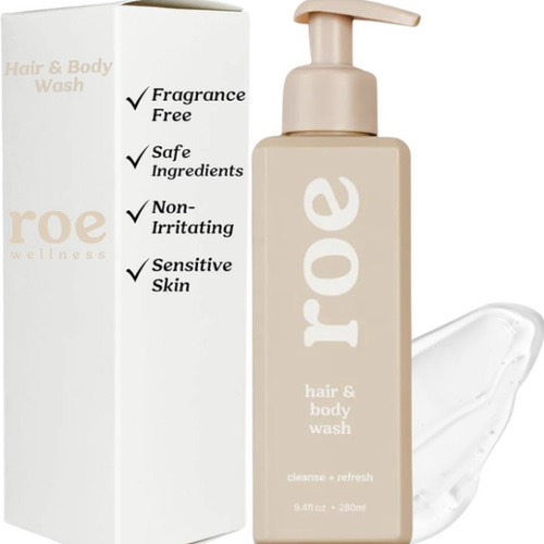 Roe Wellness- Toddler & Baby Body Wash & Shampoo Moisturizing Clean Ingredients | Suitable for Sensitive Skin, Fragrance-Free, Natural Vanilla Scent, Fresh Cleaning | 9.4 fl oz.