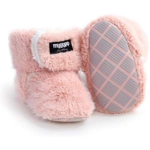 Ohwawadi Infant Baby Boots Boys Girls Cozy Fleece Slippers Snow Boots Winter Baby Girl Shoes Warm Baby Crib Footwear for Newborn Toddlers