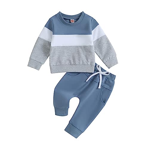 Newborn Infant Baby Boys Fall Outfits Long Sleeve Sweatshirt Elastic Pants Suit Toddler Spring Clothes Set