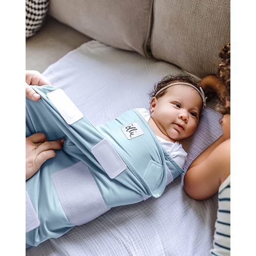The Ollie Swaddle - Helps to Reduce The Moro (Startle) Reflex - Made from a Custom Designed Moisture-Wicking Material (Sky)