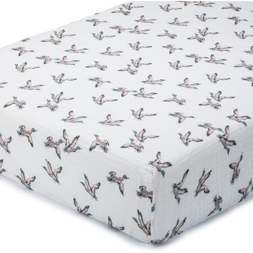 LollyBanks Muslin Cotton Crib Sheet, Fits Standard 52"x28" Mattress