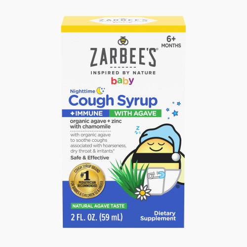 Zarbee's Baby Nighttime Cough Syrup + Immune, Baby Cough Syrup, Organic Agave + Zinc & Chamomile