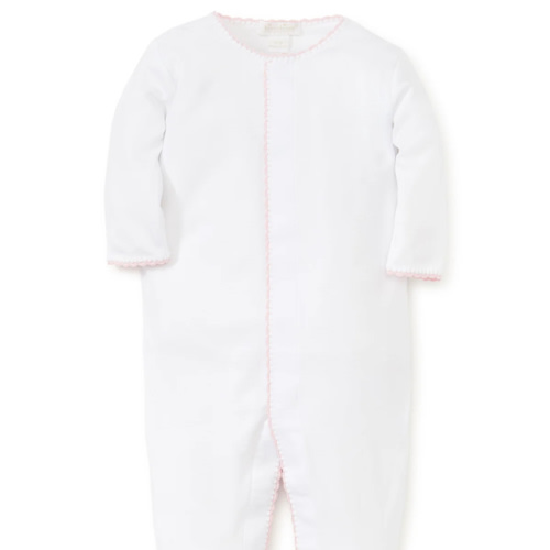 White/Pink New Premier Basics Footie - Newborn