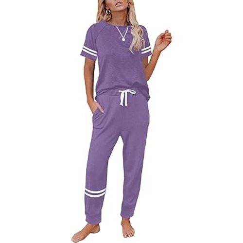 Women's 2 Piece Outfits Lounge Sets Long Sleeve Tops and Jogger Sweatpants Sweats Track Suits Loungewear Pajama Sets