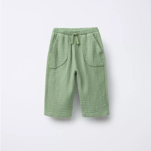 TEXTURED AND PLUSH COMBINATION PANTS - Green | ZARA United States