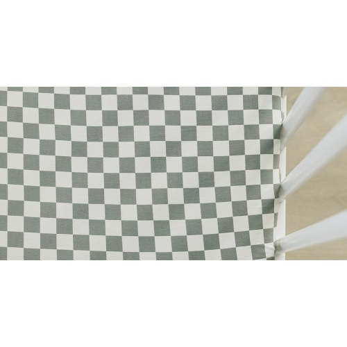 Light Green Checkered Bamboo Stretch Crib Sheet