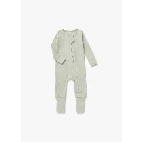 Ribbed Zipper Romper | Pistachio – Mila & Co.