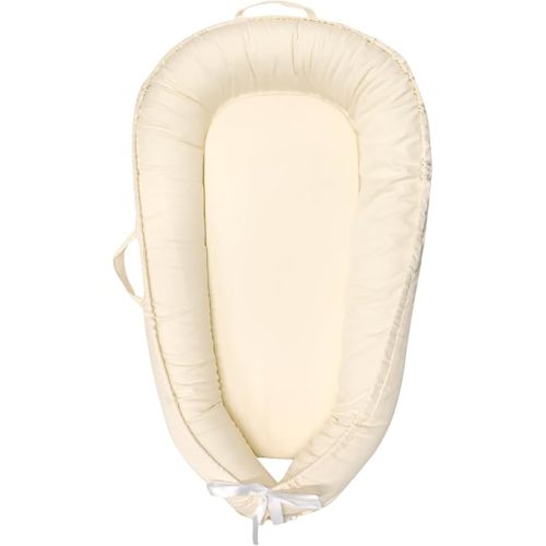 Hooyax Baby Lounger Cover Only, 100% Cotton Newborn Nest Cover, Soft Portable Baby Nest Replacement Cover for Boys Girls, Breathable Infant Lounger Covers, Baby Essential (Beige)
