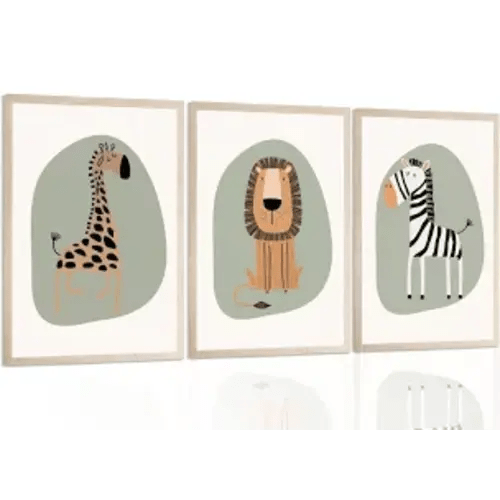 Safari Nursery Prints Set of 3, Digital Animal Wall Art, Sage Green Nursery Decor, Boho Safari Printable, Lion Giraffe Zebra Art, Printable - Google Search