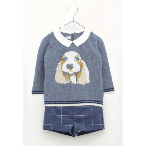 MI LOVES EXCLUSIVE!!Beautiful Boys Puppy jumper/Shorts 2 piece set
