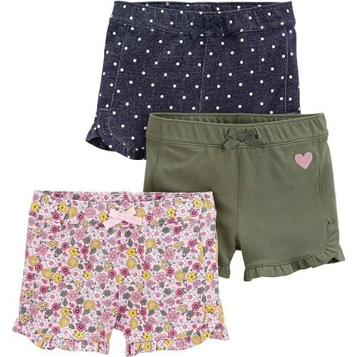 Simple Joys by Carter's Girls' 3-Pack Knit Shorts