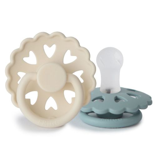 Frigg Andersen Fairytale Silicone Pacifier 2-pack Cream/stone Blue 0-6 Months