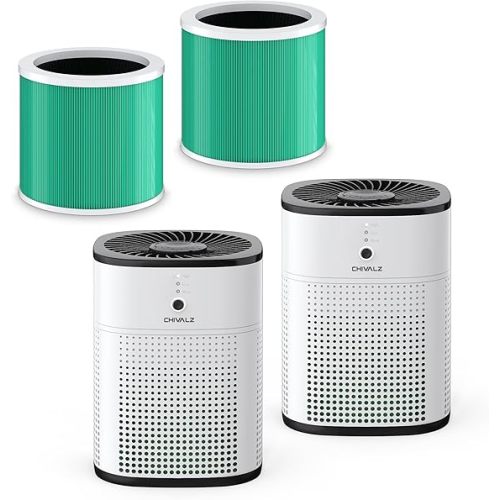 CHIVALZ Air Purifiers for Bedroom with HY1800 Air Purifier Filter Replacement for Pet, 2 Pack