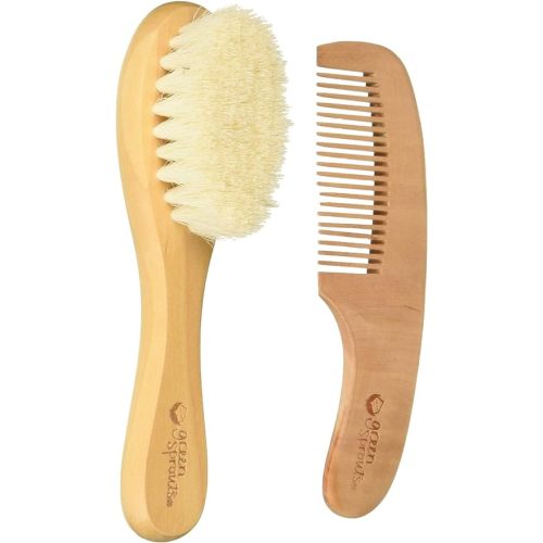 Green Sprouts Baby Brush & Comb-Natural-Adult use only