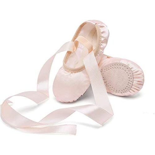 Stelle Ballet Shoes for Girls Satin/Ribbons Ballet Slippers Dance Shoes(Toddler/Little/Big Kids)