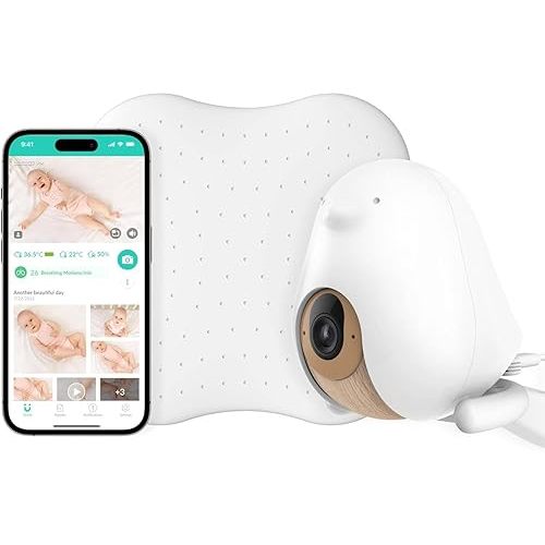 Cubo Ai Sleep Safety Bundle - Includes 1080p HD Night Vision Cubo Ai Plus Smart Baby Monitor with 3-Stand Set & Sleep Sensor Pad | Proactive AI Safety Alerts, Sleep Analytics & Micro Motion Detection