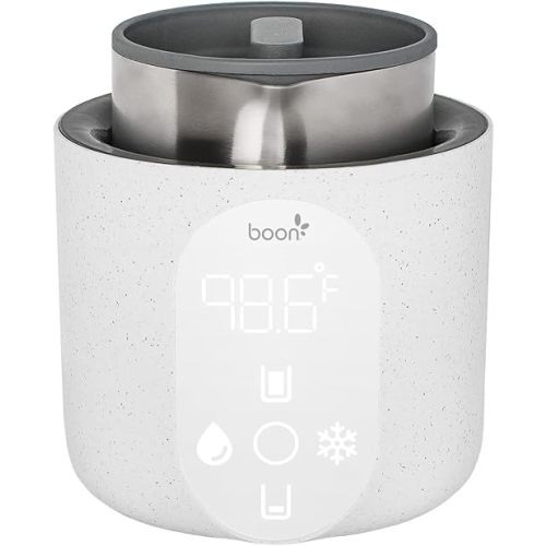 Boon Tempro Direct Heat Breastmilk Warmer - Retains Nutrients in Baby Formula and Breastmilk - Quick Liquid Warmer with Real Time Temp Reading - Breastfeeding Essentials