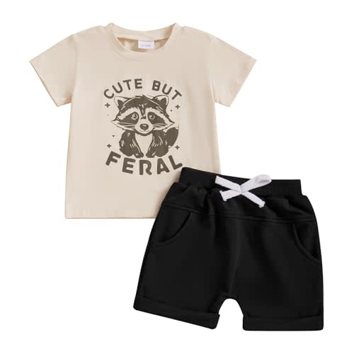 Sejardin Infant Baby Boy Summer Clothes Letter Print Short Sleeve T Shirt Tops and Stretch Shorts Cute Baby Boy Outfit