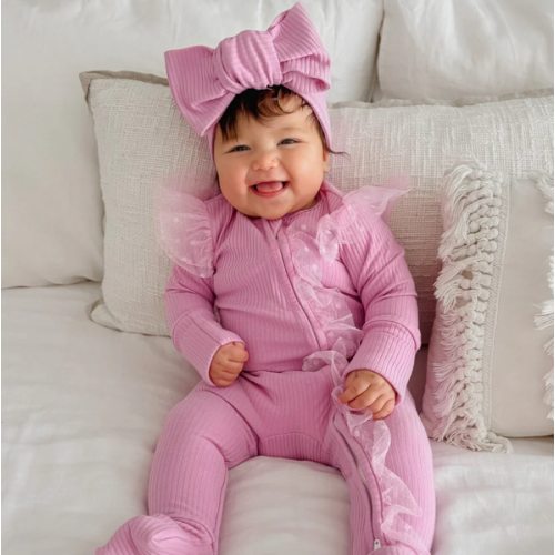 Ribbed Baby Jumpsuit - Forever Loved Zip One Piece - Pink Sorbet – Before & Ever