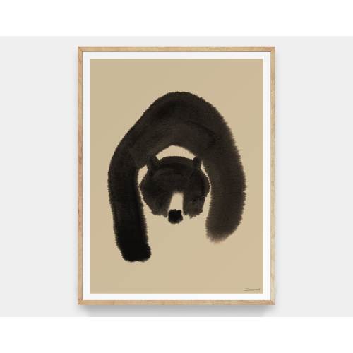 Abstract Bear Painting - Ink, Watercolor, Wildlife Art, Lodge Art, Woods Cabin Art, Black Bear, Mountain Art