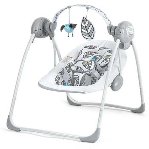 Baby Swings for Infants,Baby Swing,Easy-Fold Infant Swing with Adaptable Speed,Music,Timing,Portable Baby Swing Indoor/Outdoor,Baby Swing for Babies 0-6 Months 6-20 lbs White