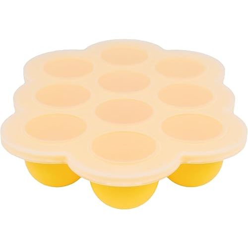 WeeSprout Silicone Freezer Tray with Clip on Lid Perfect Food Storage Container for Homemade Baby Food, Vegetable, Fruit Purees, and Breast Milk (Bright Yellow, Ten 1.5 Ounce Sections)
