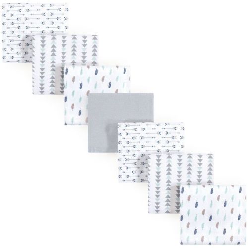 Luvable Friends Baby Boy Cotton Flannel Receiving Blankets, Boy Feathers 7-pack, One Size