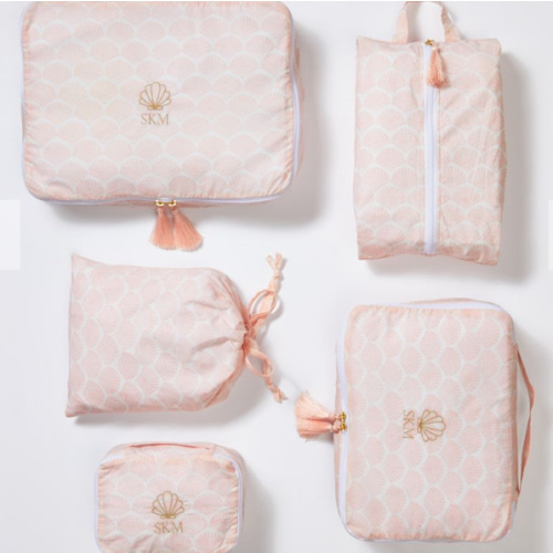 5 Piece Block Print Packing Cube Set