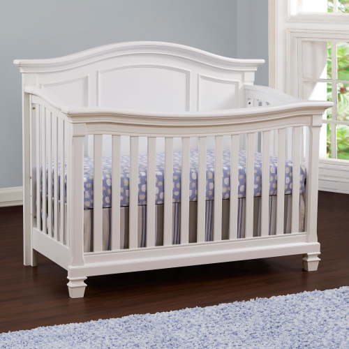 Baby Cache Glendale 4-in-1 Lifetime Crib, Traditional Wood, Pure White, Convertible, Classic Design
