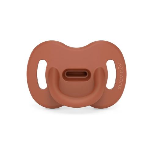 Color Essence SX PRO Silicone Baby Pacifier 1Pk, Made with 100% Soft Silicone, Baby Essentials Perfect for Breastfeeding Babies, Designed in Spain, 0-6 Mths, Sunset Orange