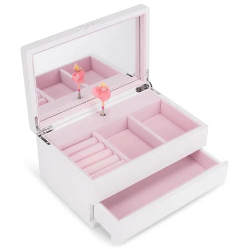 Ballerina Shabby Chic Wood Musical Jewelry Box