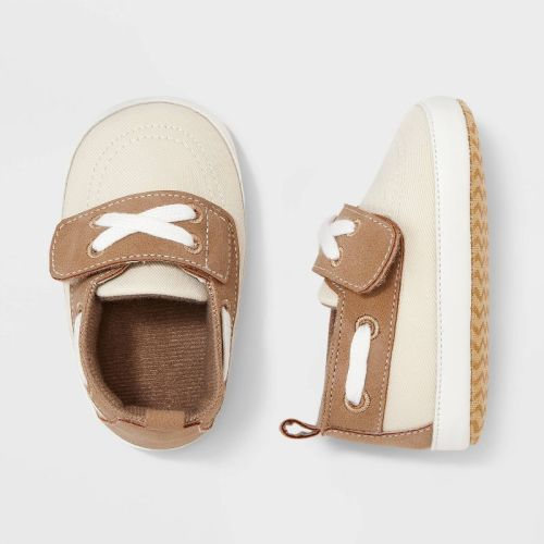 Baby Boys' Crib Shoes - Cat & Jack™ Beige, Size: 3-6M