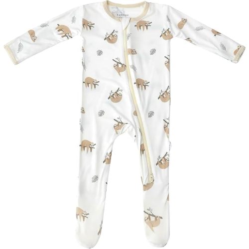 Bamboo Little Soft Baby Footie Pajamas, Baby Clothes, Newborn Sleepers, 95% Viscose and 5% Spandex, 0-24 Months