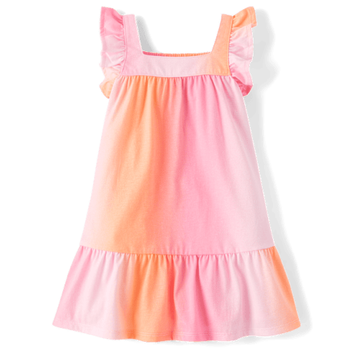 Baby And Toddler Girls Ombre Ruffle Dress - Pink
