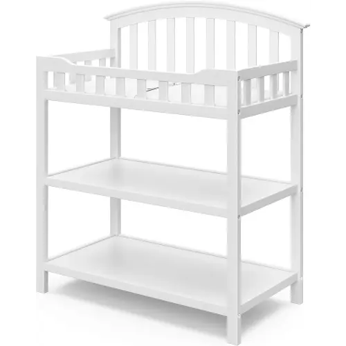 Graco Changing Table with Water-Resistant Changing Pad (White) – GREENGUARD Gold Certified, Multi Storage Nursery Changing Table for Infants and Babies