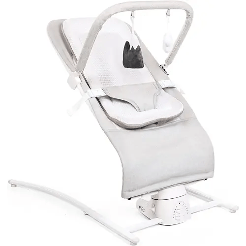 Baby Delight Alpine Wave Deluxe Portable Bouncer | Automated Motion Baby Bouncer | Infants 0 – 6 Months | Driftwood Grey