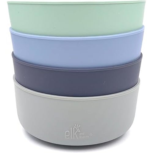 Elk and Friends Kids Porcelain Bowl Silicone Sleeves | Sleeves Only | Microwave & Dishwasher Safe | Non Slip