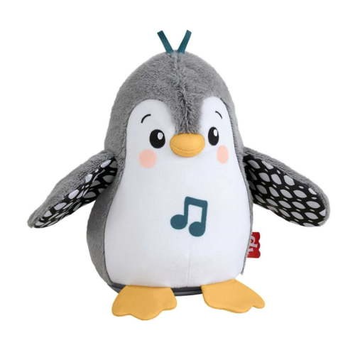 Fisher-Price Plush Tummy Time Toy, Flap & Wobble Penguin, Newborn Musical Toy
