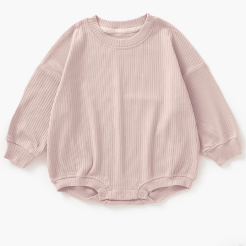 Ribbed Bubble Romper | Blush