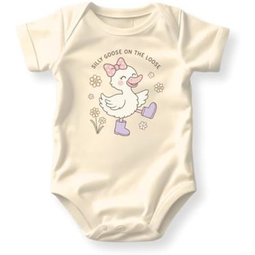 Silly Goose on the loose Funny Baby Bodysuit, Goose Shirt for Children, Toddler & Kids T-Shirt