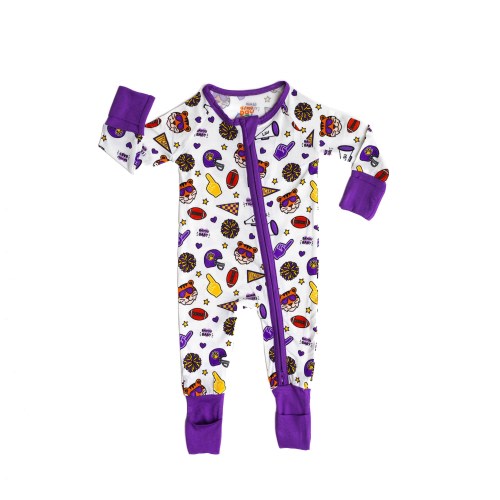 LSU Tigers Baby Bamboo Zip Up Pajamas